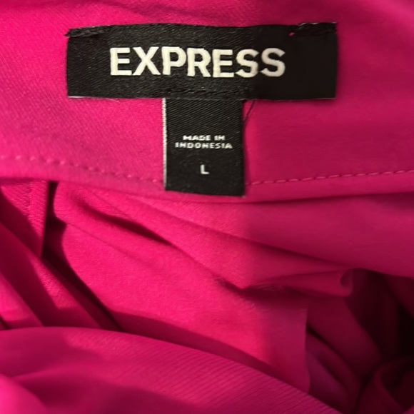 Magenta Ruched Top by Express/ Size Large - Picture 7 of 8